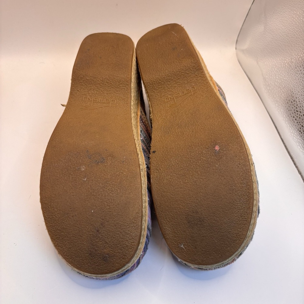 Dansko Pro Clogs Slip On Shoes Womens 41/10.5 Multicolor Pastel Jute Wedge Heel - Picture 8 of 9